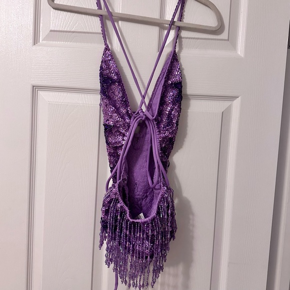 Lilac Stargazer Sequin Bodysuit - Picture 4 of 13
